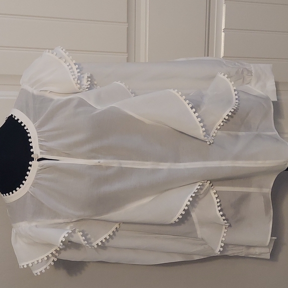 Ann Taylor Tops - Ann Taylor White Ruffle Blouse